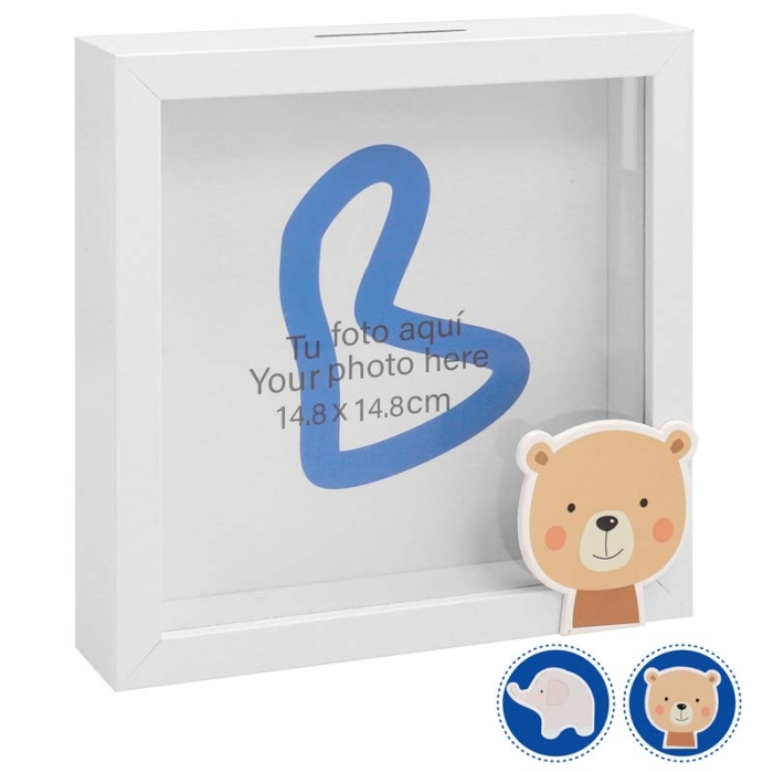 Huchas portafotos de madera infantiles - Animales Huchas portafotos de madera infantiles - Animales