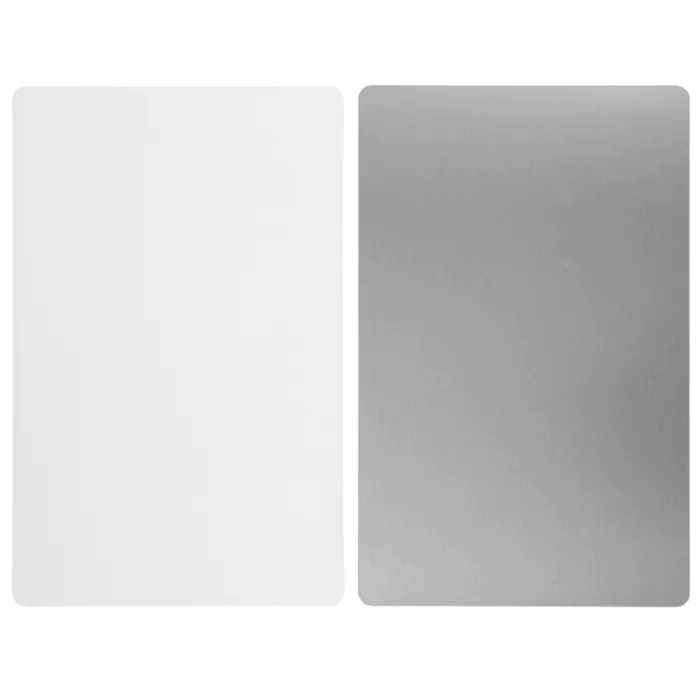 Anverso y reverso de la lámina sublimable del estuche de metal 