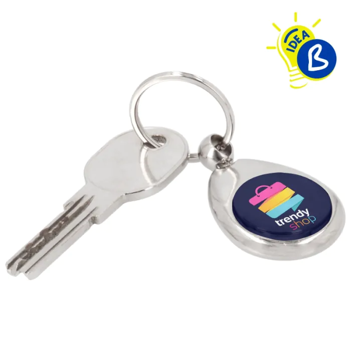 Oval Trolley Coin Keyring Metal BRILDOR ®