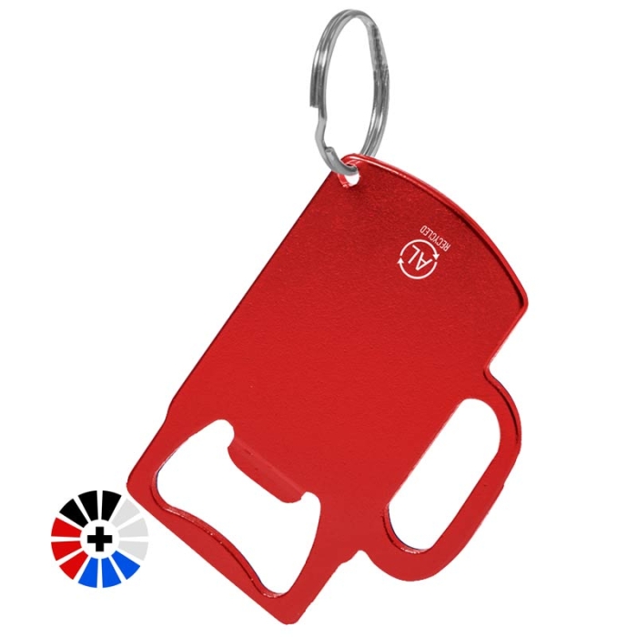 Llaveros abrebotellas aluminio forma jarra para grabado