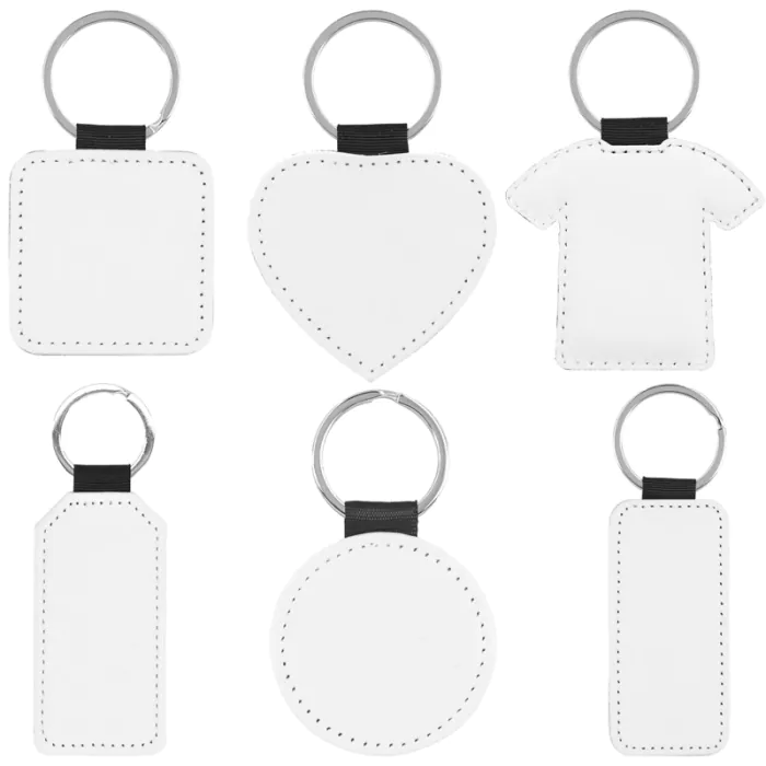 PATIKIL Lot Porte-Clés Sublimation Vierges Double Face - Cuir Synthétique Rond Personnalisable Transfert Thermique DIY