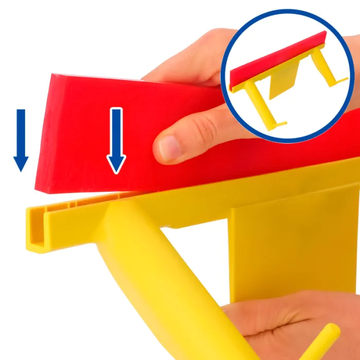 Mango ergonómico para gomas de serigrafía - Cómo poner la goma