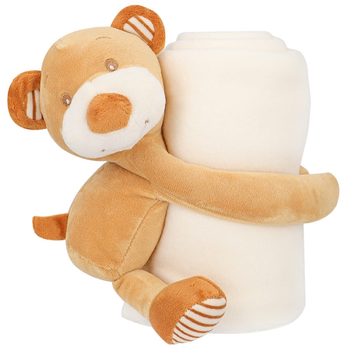 Manta polar sublimable con osito de peluche