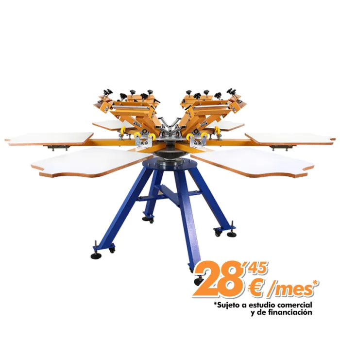 Máquina de serigrafía manual de 6 colores y 6 estaciones