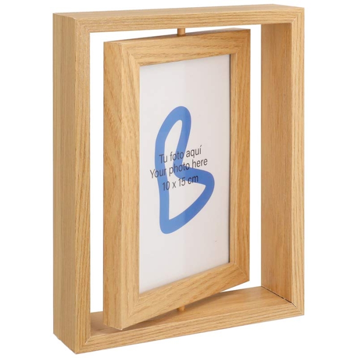 Marcos para fotos dobles giratorios de madera