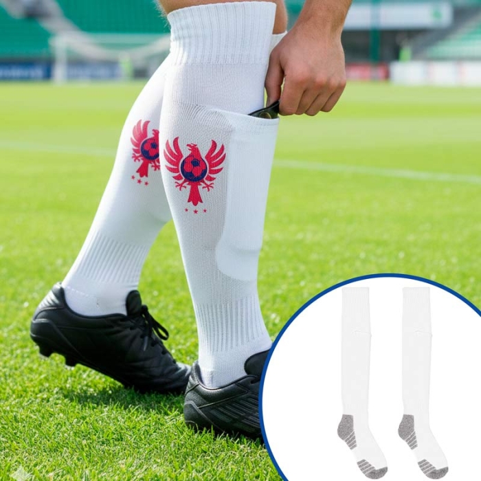 Medias de fútbol portaespinilleras sublimables Medias de fútbol portaespinilleras sublimables