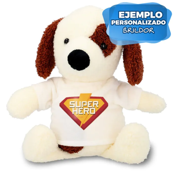 Chien en peluche avec taches avec t-shirt sublimable - Exemple personnalisé