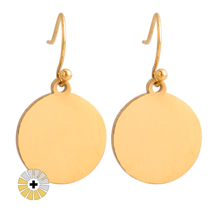 Pendientes de gancho redondos para grabado