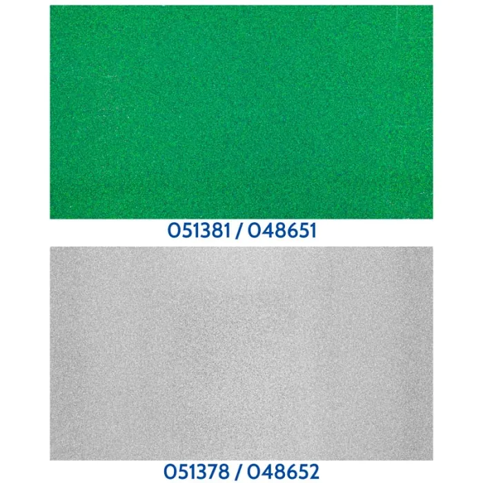 Láminas acrílicas colores verde y plata glitter