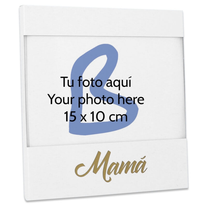 Portafotos con texto Mamá de metal