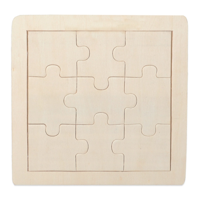 Puzzle de madera natural de 9 piezas
