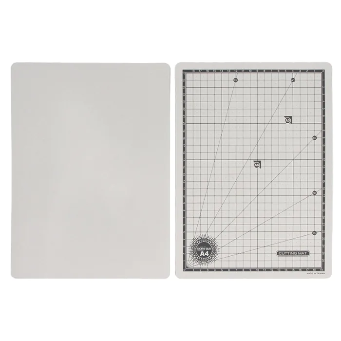 Sets para manualidades - Base de corte A4 y herramientas - Anverso y reverso de las mantas de corte