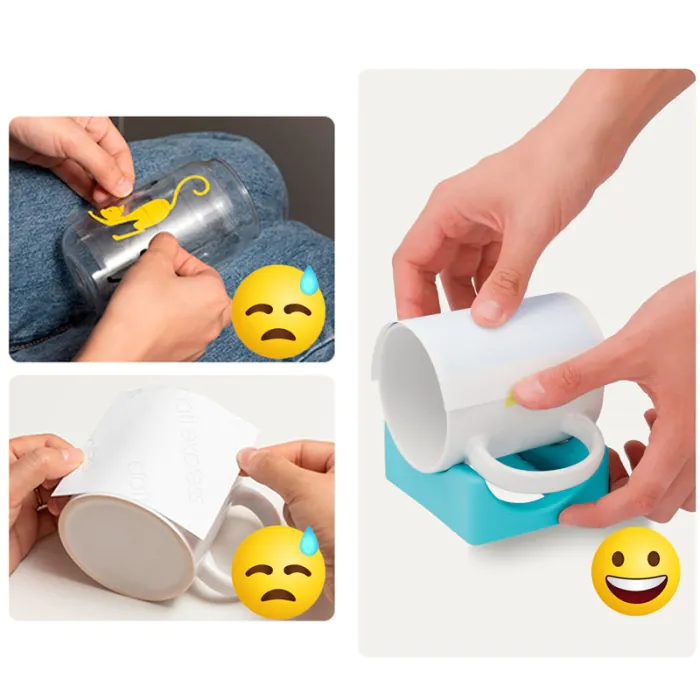 HealthSTE Support De Gobelet En Silicone Antidérapant Avec Fente Intégrée Et Bord En Feutre Pour Appliquer Des Décalcomanies En Vinyle Pour Tasses En Verre (rose