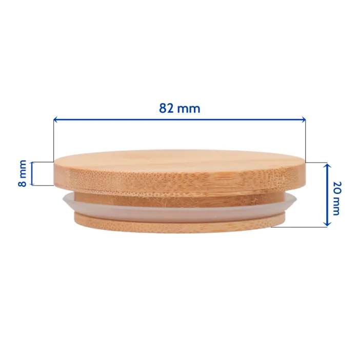 Dimensions couvercle de bambou - Tasse blanche mat avec couvercle de bambou
