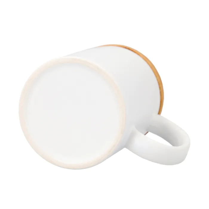 Base - Coupe blanche mat avec couvercle de bambou
