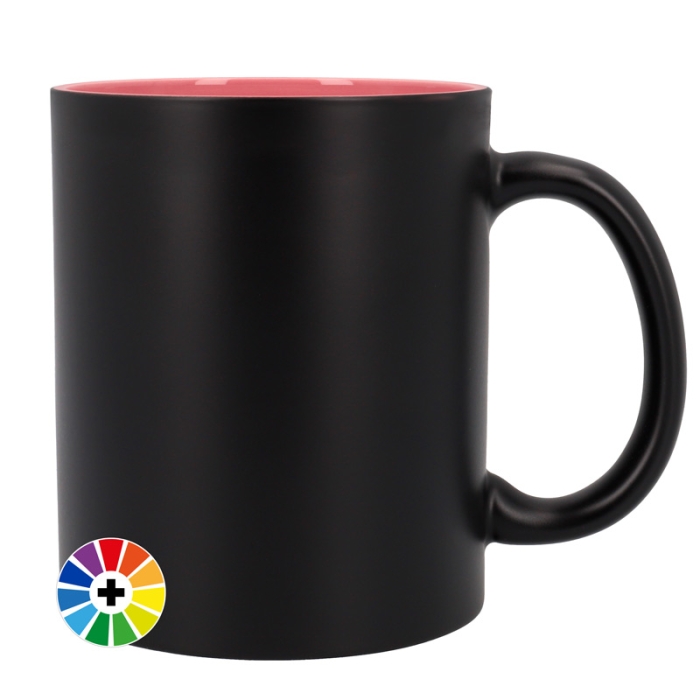 Tazas negras mate para grabado con interior de color Tazas negras mate para grabado con interior de color