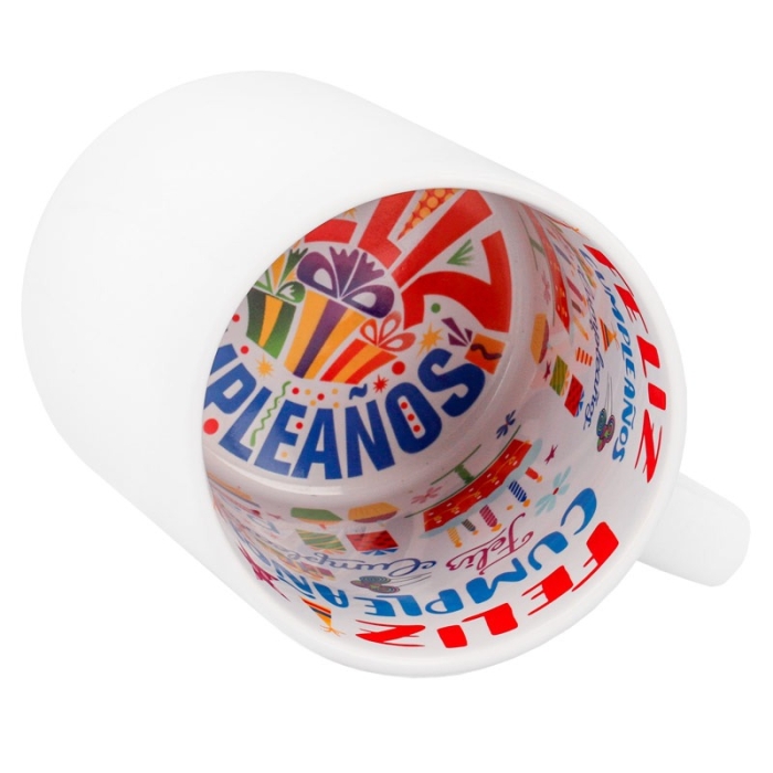 Taza sublimable interior preimpreso "Feliz Cumpleaños" Taza sublimable interior preimpreso "Feliz Cumpleaños"