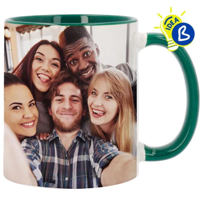 Mugs sublimables avec anse et intérieur colorés - Exemple de personnalisation