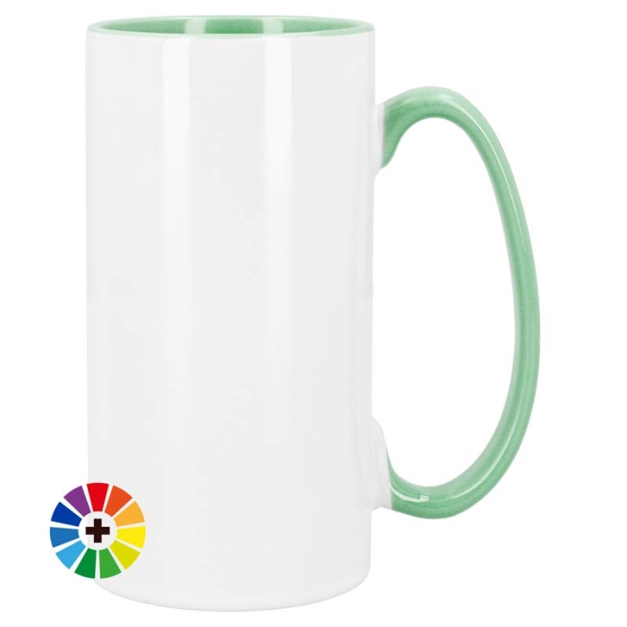 Tazas altas sublimables con interior y asa de color