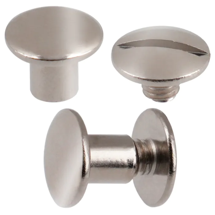 Tornillos libro de latón niquelado - Para materiales de 6 mm