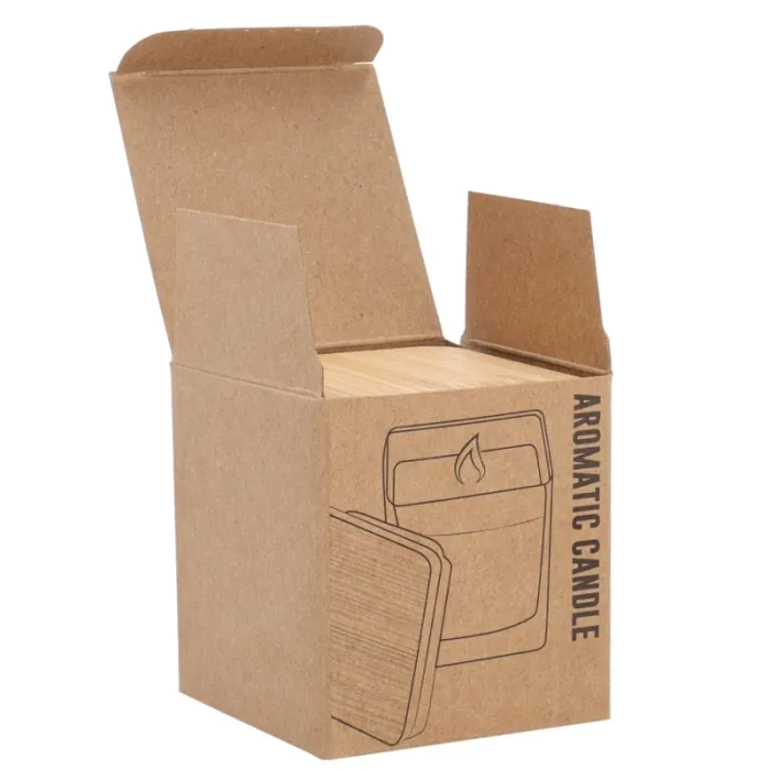 Bougies parfumées carrées avec couvercle en bambou pour gravure - Boîte de présentation