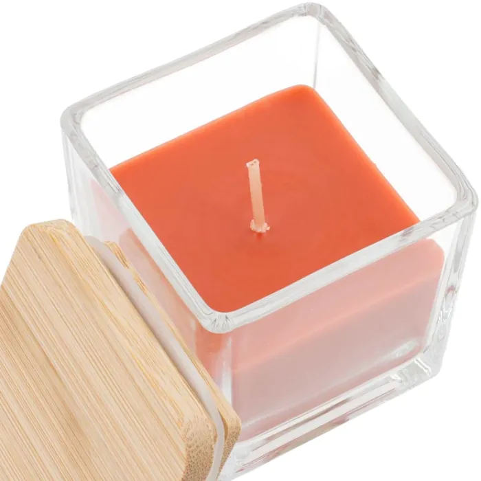 Bougies parfumées en cristal avec couvercle en bambou pour gravure - Bougie parfumée incluse