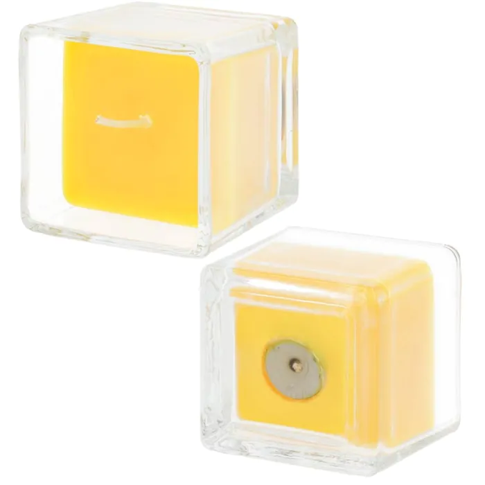 Bougies parfumées en cristal avec couvercle en bambou pour gravure - Intérieur avec bougie et base