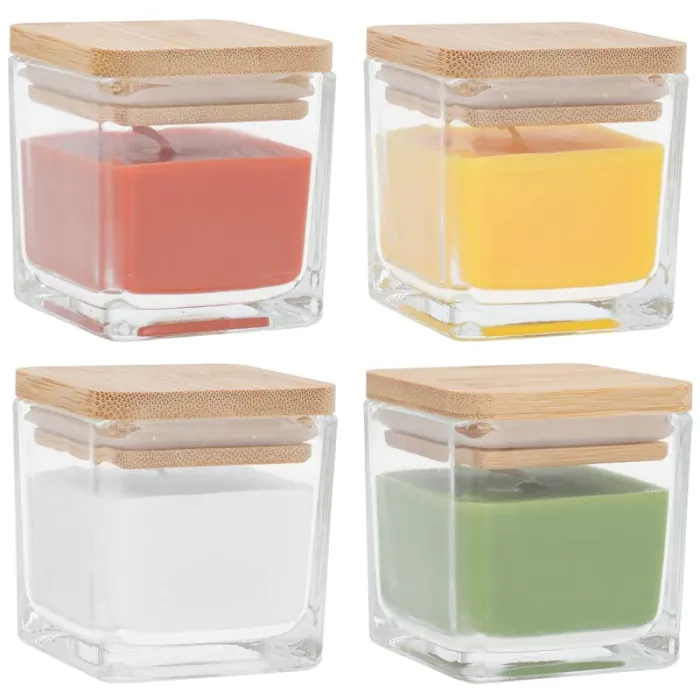 Bougies parfumées en cristal avec couvercle en bambou pour gravure - Arômes