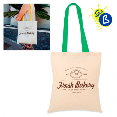Bolsas de tela de algodon 105g con asas largas BRILDOR