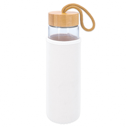 Reeho Gourde en verre avec paille et couvercle en silicone, bouteille d'eau  de sport