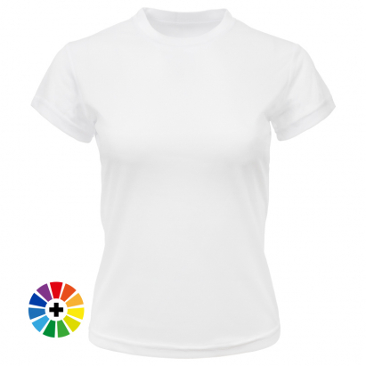 Camiseta Mujer Blanca Poliester Sublimación