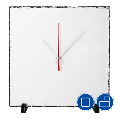 SubliSLATE Sublimation Slate Blank, Clock. Includes Black Display Feet for  Photo Quality Sublimation Printing with Clock Mechanism