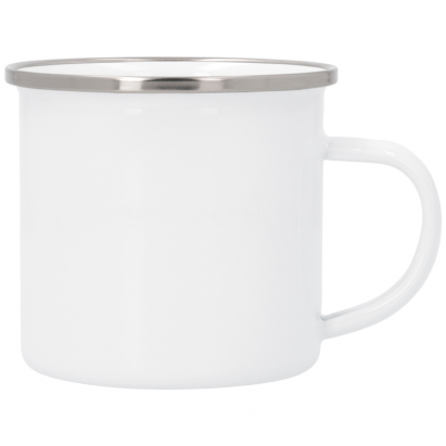 Taza metálica blanca personalizable