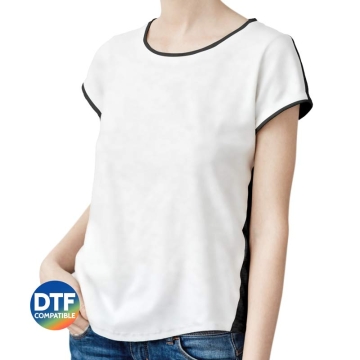 Camiseta de mujer sublimable 130g espalda negra