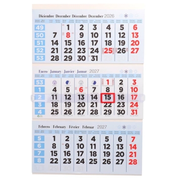 Faldilla calendario trimestral 2027