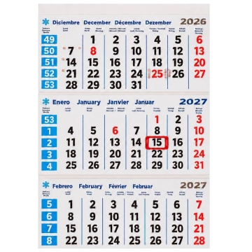 Faldilla calendario trimestral 2026