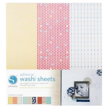 Papier adhésif Washi Silhouette - Pack de 3 feuilles assorties de 305x305mm