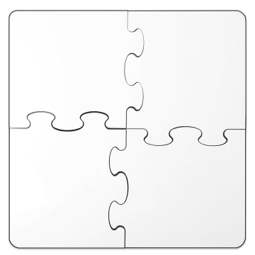 Sous-verre puzzle en bois pour sublimation 4 pièces