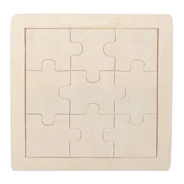 Puzzle en bois naturel pour gravure - 9 pièces