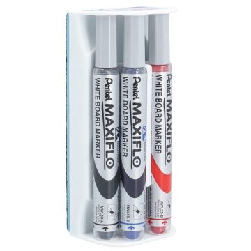 Set 4 rotuladores gel con borrador para pizarra Pentel Maxiflo