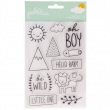 Tampons acryliques - Mots et formes - Kit de 12 tampons série Boy