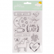 Tampons acryliques - Mots et formes - Kit de 15 tampons série Girl