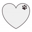 Sublimation MDF Heart with a Footprint Fridge Magnet 6,5x7cm - Pack of 5 units