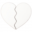 Magnet pour sublimation en forme de cœur brisé - MDF - Lot de 5 unités