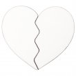 Magnet cœur brisé 2x4x8cm sublimable MDF 3mm - Lot de 5 unités