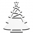 Décoration de Noël sublimable MDF 3mm - Sapin avec étoile et triangles - Lot de 4