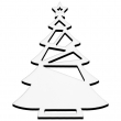 Sublimation MDF3 Christmas Ornament - Christmas Tree with Star and Triangles - Pack of 4