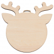 Sublimable Natural Wood Christmas Hanging Ornament - Reindeer