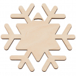 Sublimable Natural Wood Christmas Hanging Ornament - Snowflake