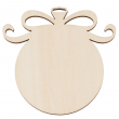 Sublimable Natural Wood Christmas Hanging Ornament - Ball and Bow